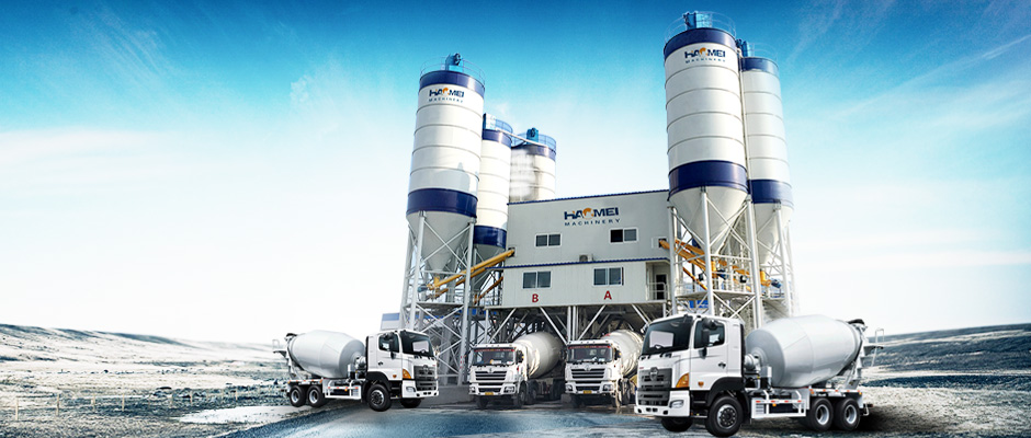 Stationary concrete batching plant